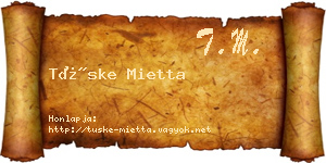 Tüske Mietta névjegykártya